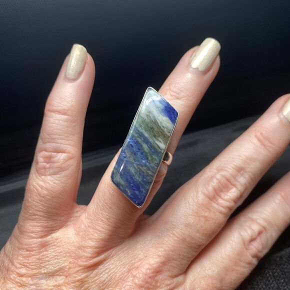 Sodalite Gemstone Ring Size 7 - Picture 1 of 4